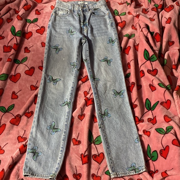 24W Pacsun Butterfly Dad Jeans - Picture 3 of 3